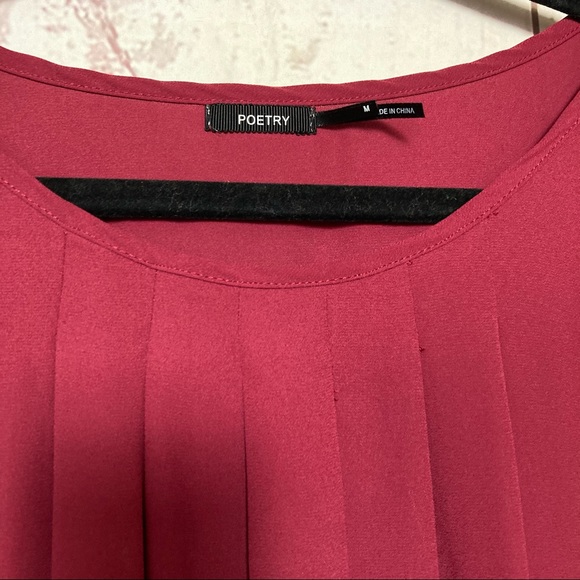 Poetry Flowy Pleated Studded Short Sleeve Dress - Picture 2 of 9